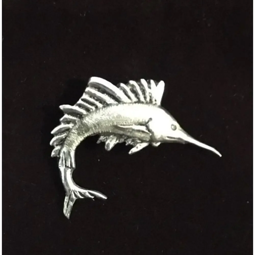 Vintage Swordfish Brooch Silver 925‎
